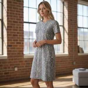 J. McLaughlin Naja Faux Suede Mini Shift Dress Womens Size Small Snake Print